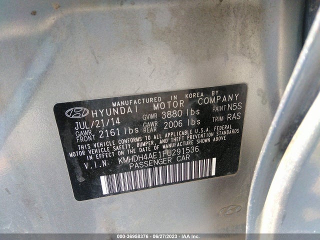 Hyundai ELANTRA SE 2015 KMHDH4AE1FU291536 Image 10