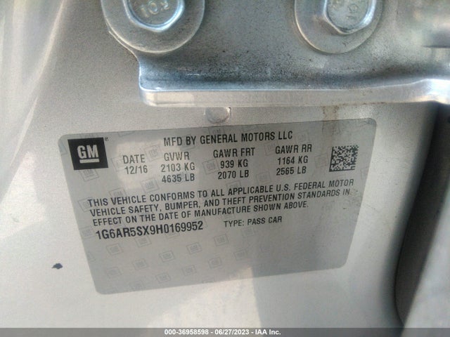1G6AR5SX9H0169952 Cadillac Cts Sedan Luxury Rwd