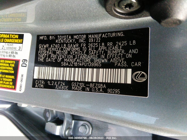 2023 Lexus ES, VIN: 58AJZ1B14PU139965