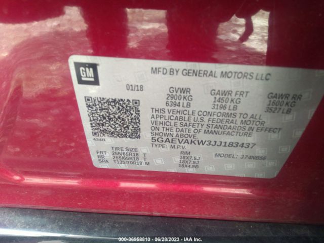 5GAEVAKW3JJ183437 Buick Enclave Essence
