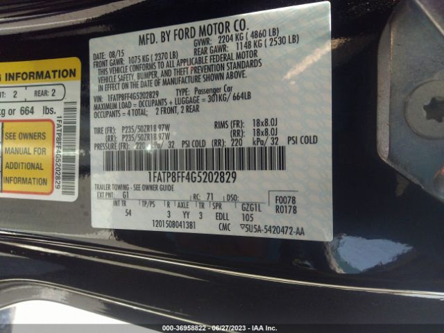 1FATP8FF4G5202829 Ford Mustang Gt Premium
