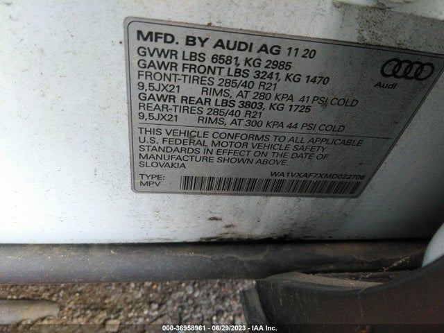 WA1VXAF7XMD022706 Audi Q7 Prestige