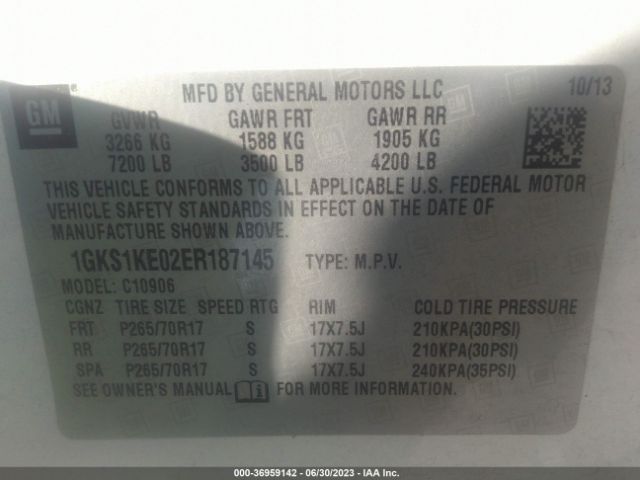1GKS1KE02ER187145 GMC Yukon Xl Slt