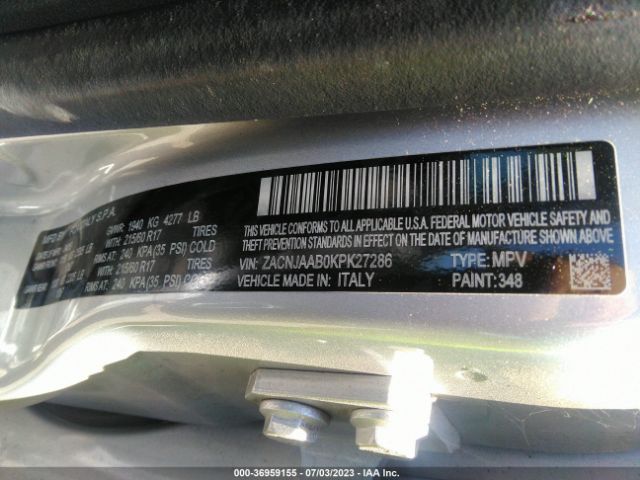 ZACNJAAB0KPK27286 Jeep Renegade Sport