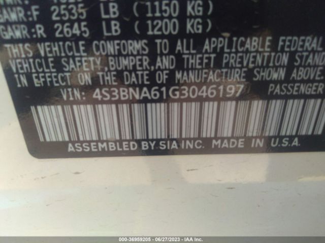 4S3BNAN61G3046197 Subaru Legacy 2.5i Limited