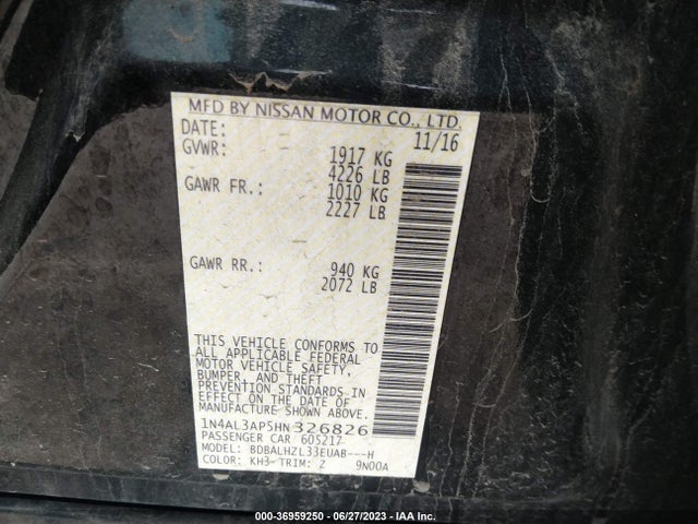 Nissan Altima 2.5 Sr 2017 1N4AL3AP5HN326826 Image 9