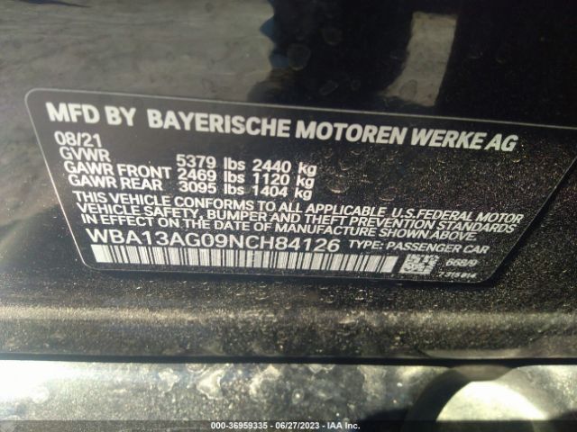 WBA13AG09NCH84126 BMW 530e