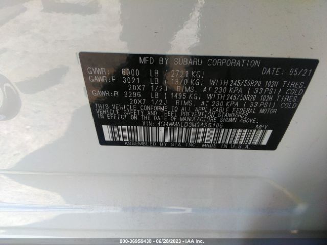 4S4WMALD3M3455105 Subaru Ascent Limited