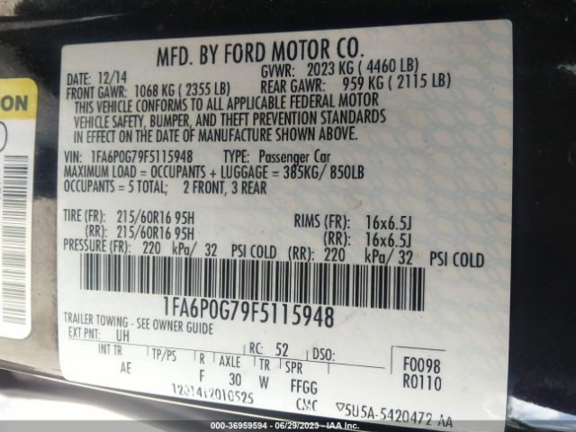 1FA6P0G79F5115948 Ford FUSION S