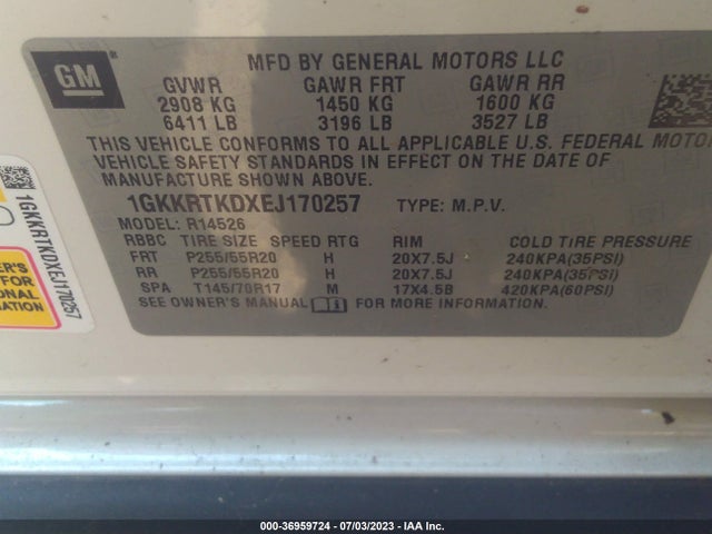 GMC Acadia Denali 2014 1GKKRTKDXEJ170257 Image 9