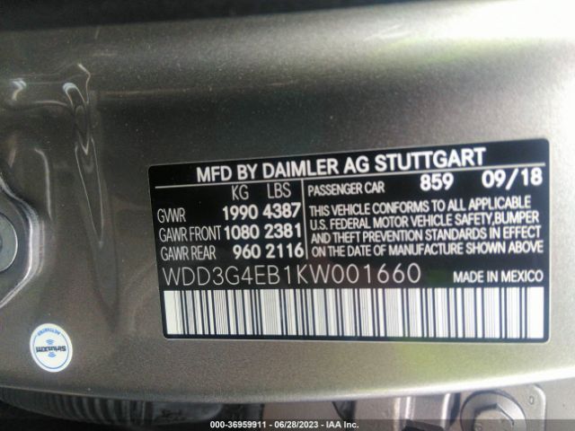WDD3G4EB1KW001660 Mercedes-Benz A-class A 220