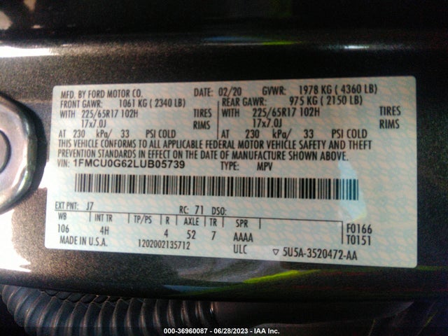 Ford ESCAPE SE 2020 1FMCU0G62LUB05739 Image 14