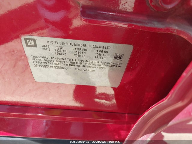 Chevrolet IMPALA LT 2015 2G1115SL0F9269466 Image 15