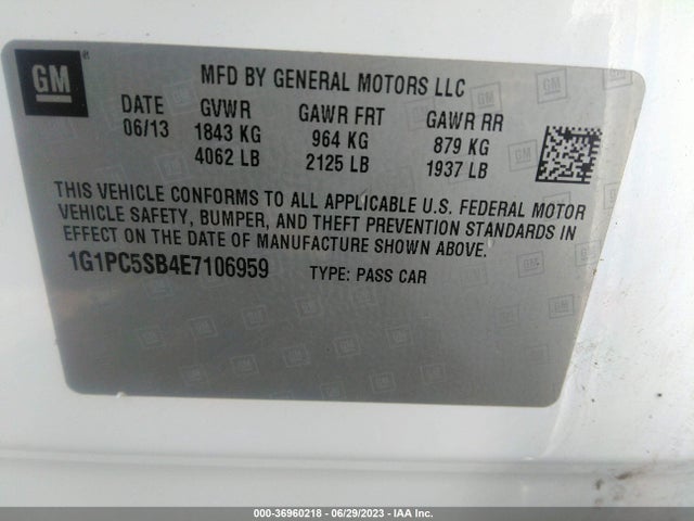 Chevrolet Cruze 1lt 2014 1G1PC5SB4E7106959 Image 9