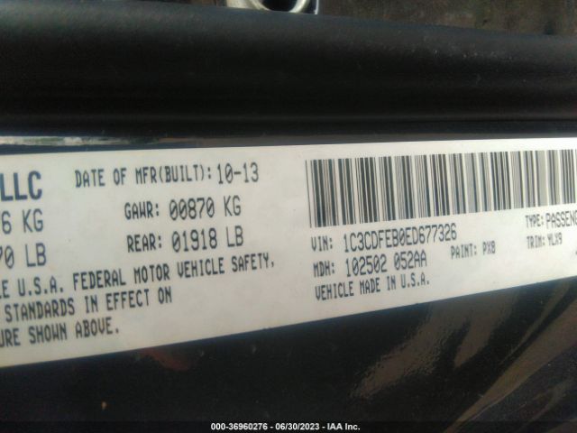 1C3CDFEB0ED677326 Dodge DART GT