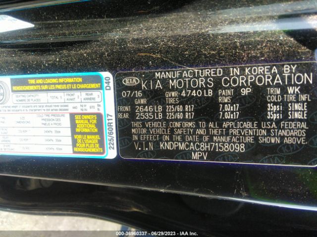 KNDPMCAC8H7158098 KIA Sportage Lx
