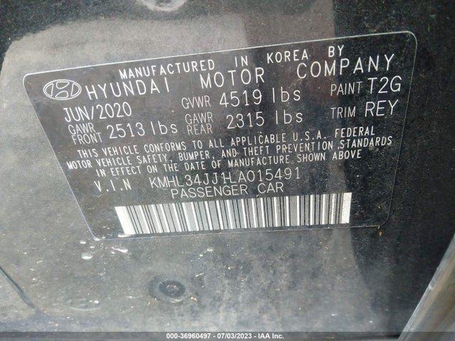 2020 Hyundai Sonata, VIN: KMHL34JJ1LA015491