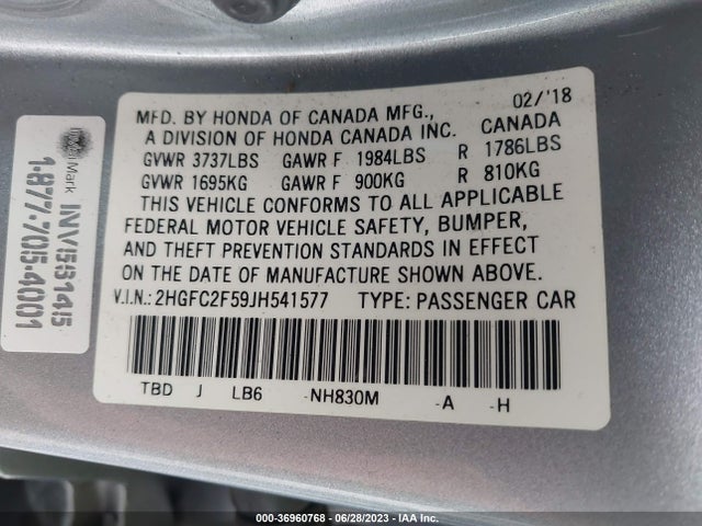 Honda Civic Sedan Lx 2018 2HGFC2F59JH541577 Image 16