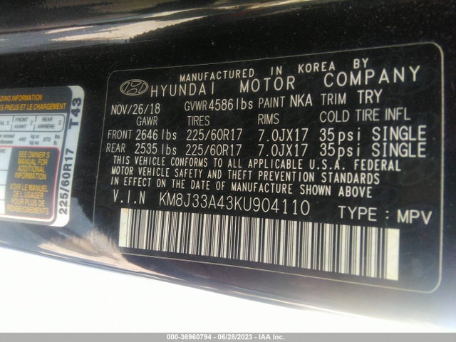 Hyundai Tucson Value 2019 KM8J33A43KU904110 Image 14