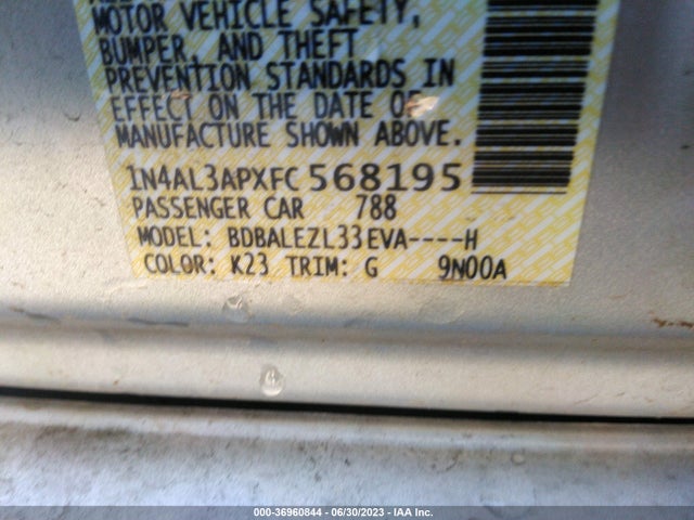 Nissan Altima 2.5 S 2015 1N4AL3APXFC568195 Image 9