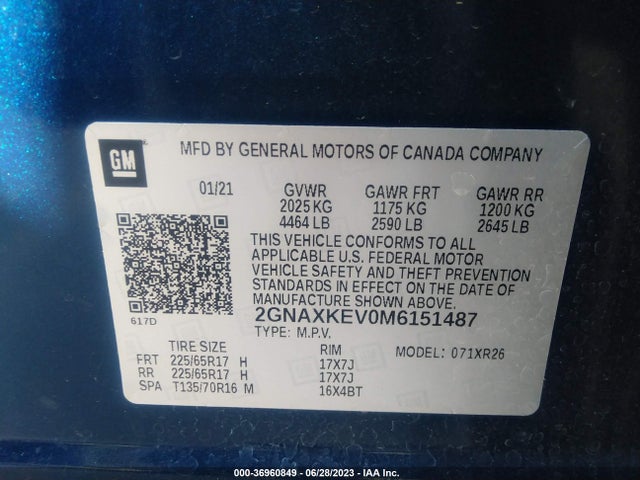 Chevrolet EQUINOX LT 2021 2GNAXKEV0M6151487 Image 16