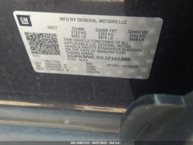 1GKKNWLSXJZ161886 GMC ACADIA SLT