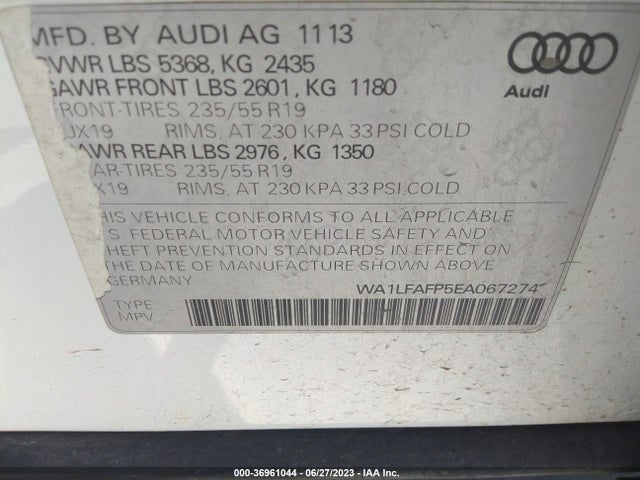 WA1LFAFP5EA067274 Audi Q5 Premium Plus