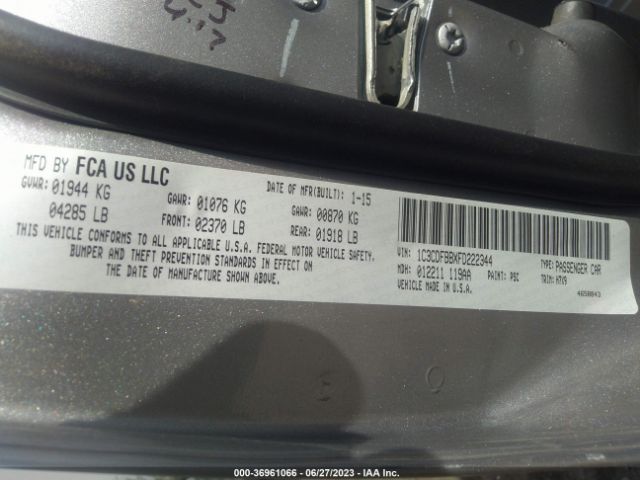 1C3CDFBBXFD222344 Dodge DART SXT