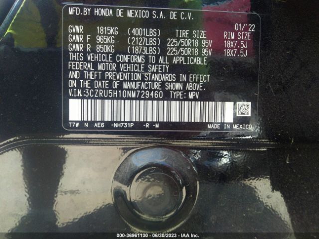 3CZRU5H10NM729460 Honda HR-V SPORT