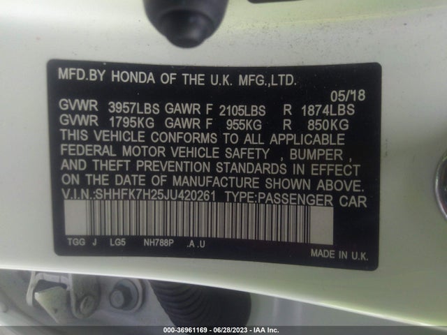 Honda Civic Hatchback Lx 2018 SHHFK7H25JU420261 Image 15