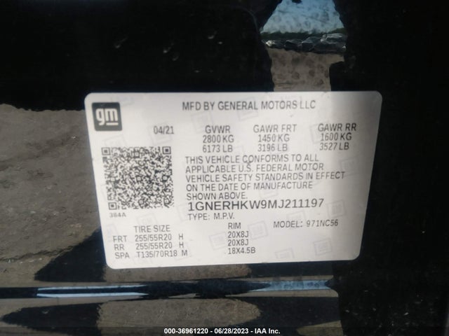 Chevrolet Traverse Lt Leather 2021 1GNERHKW9MJ211197 Image 16