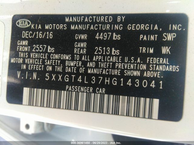 5XXGT4L37HG143041 KIA Optima Lx