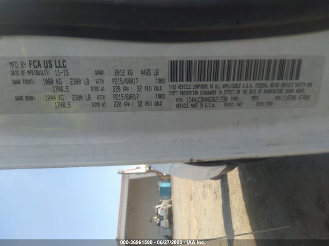 1C4NJCBAXGD621730 Jeep Compass Sport