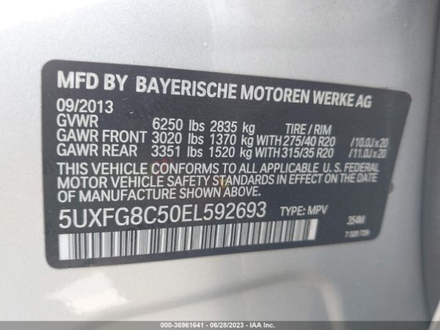 5UXFG8C50EL592693 BMW X6 Xdrive50i