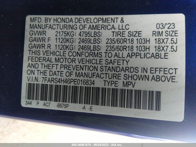 Honda CR-V EX 2023 7FARS4H46PE016834 Image 15