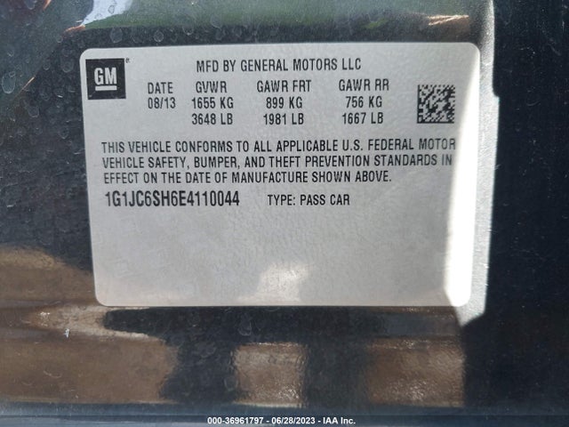 Chevrolet SONIC LT 2014 1G1JC6SH6E4110044 Image 10