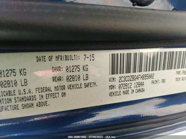 2C3CDZBG4FH895002 Dodge Challenger Sxt Plus