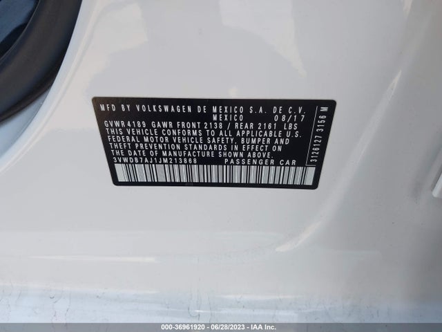 3VWDB7AJ1JM213868 Volkswagen Jetta 1.4t