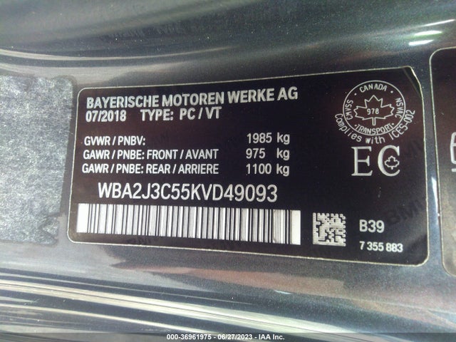 2019 BMW 2 Series, VIN: WBA2J3C55KVD49093