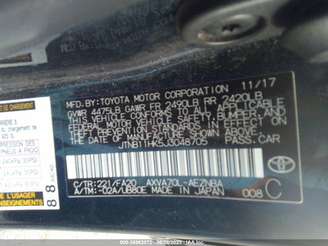 Toyota CAMRY LE 2018 JTNB11HK5J3048705 Image 16
