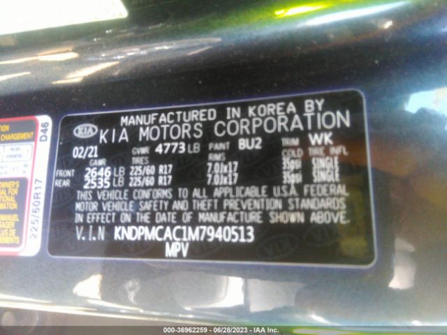 KNDPMCAC1M7940513 KIA Sportage Lx