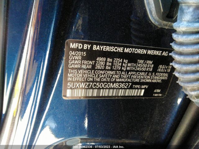 5UXWZ7C50G0M83627 BMW X3 Sdrive28i
