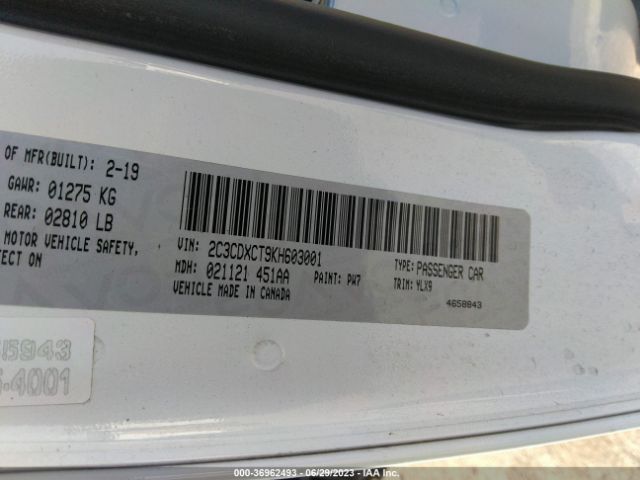 2C3CDXCT9KH603001 Dodge CHARGER R/T