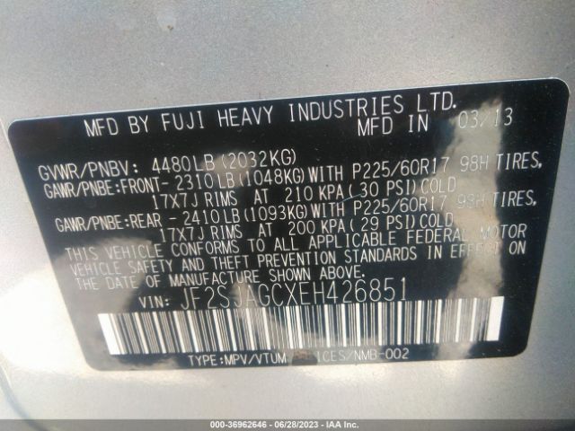 JF2SJAGCXEH426851 Subaru Forester 2.5i Premium