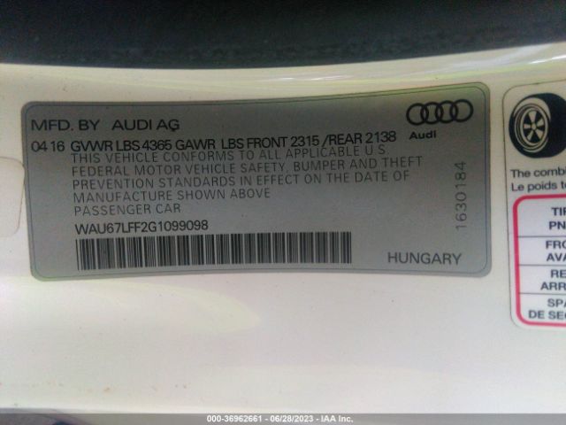 WAU67LFF2G1099098 Audi A3 1.8t Premium