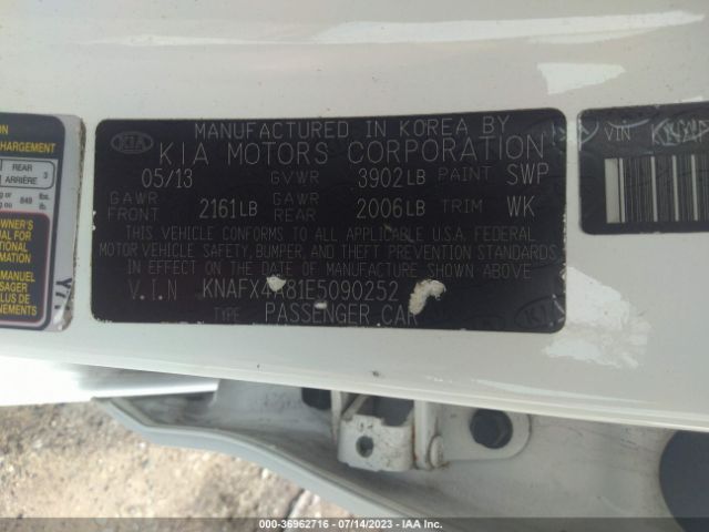 KNAFX4A81E5090252 KIA FORTE EX