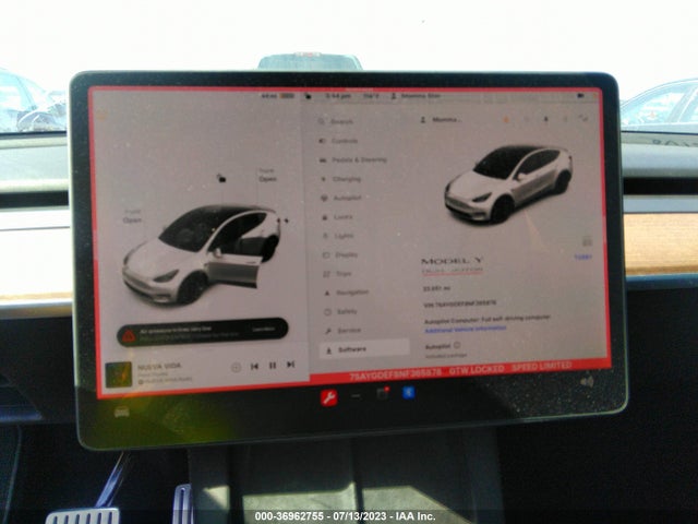 Tesla Model Y Performance 2022 7SAYGDEF8NF365878 Image 9