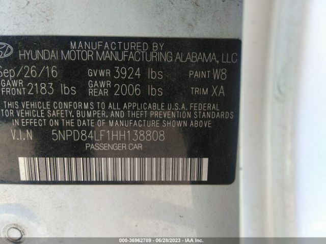 Hyundai ELANTRA SE 2017 5NPD84LF1HH138808 Image 15