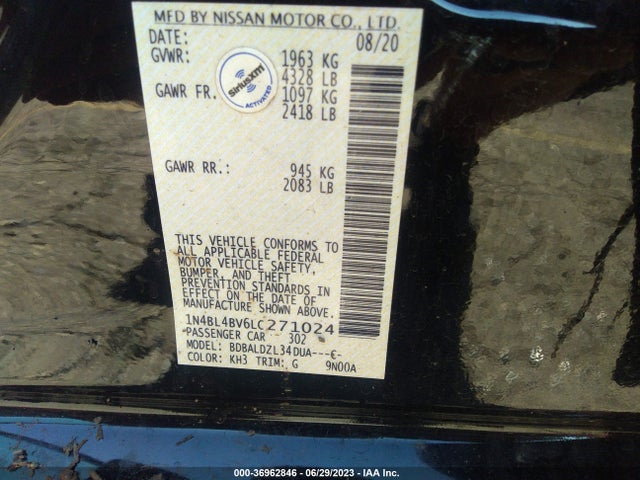 Nissan Altima 2.5 S 2020 1N4BL4BV6LC271024 Image 15