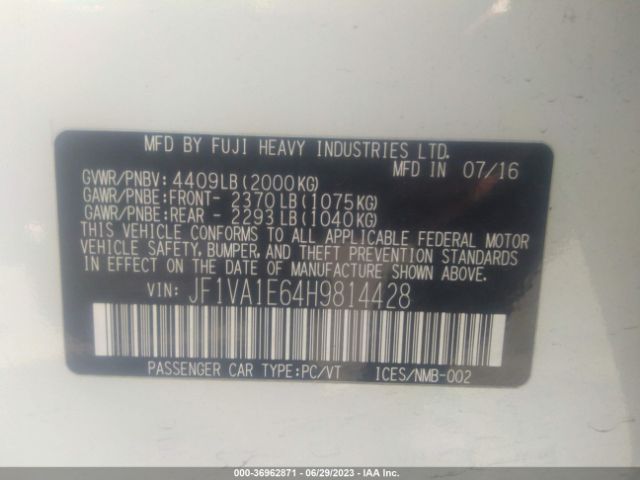 JF1VA1E64H9814428 Subaru Wrx Premium